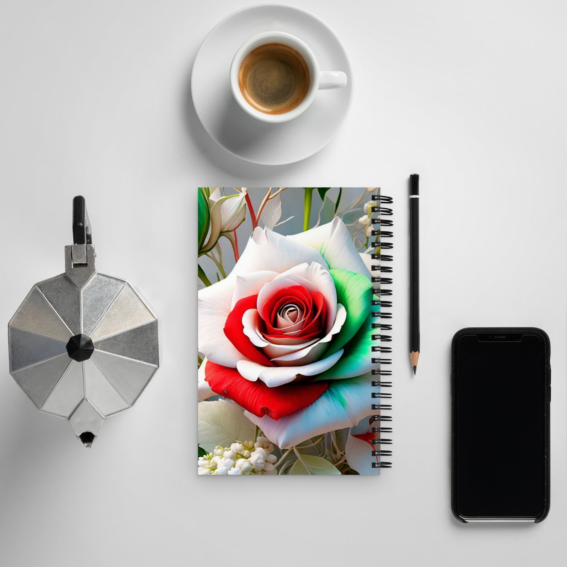 Spiral notebook rose