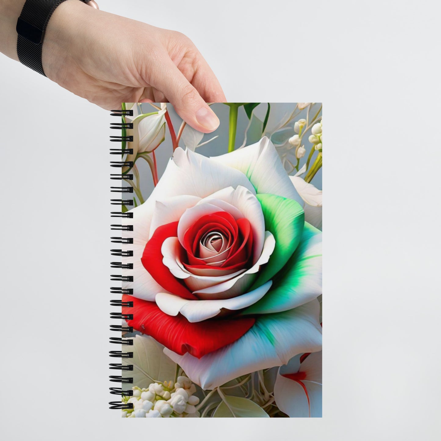 Spiral notebook rose