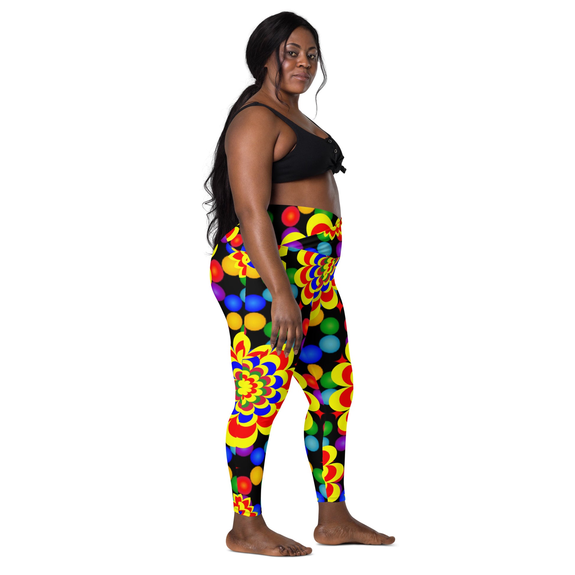 crossover leggings with pockets for fat women