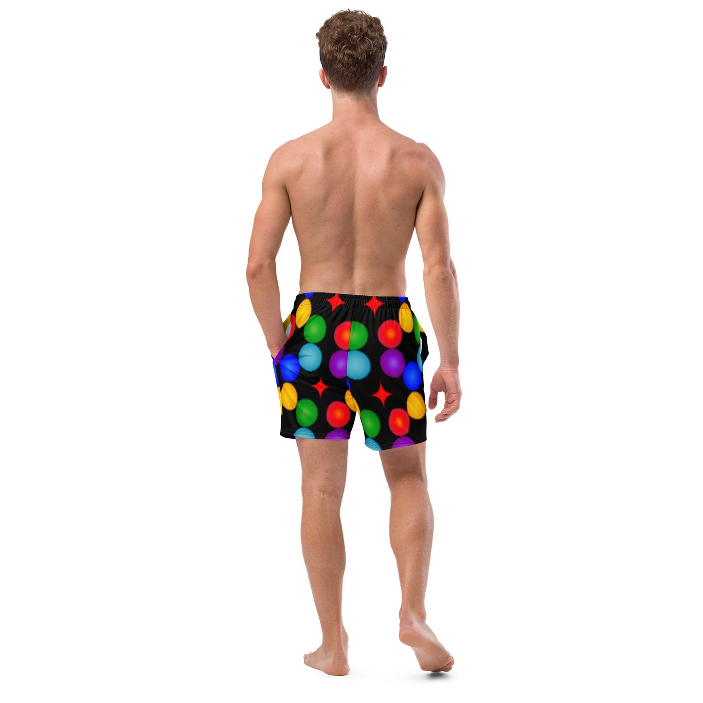 mens swim trunks ballpattern