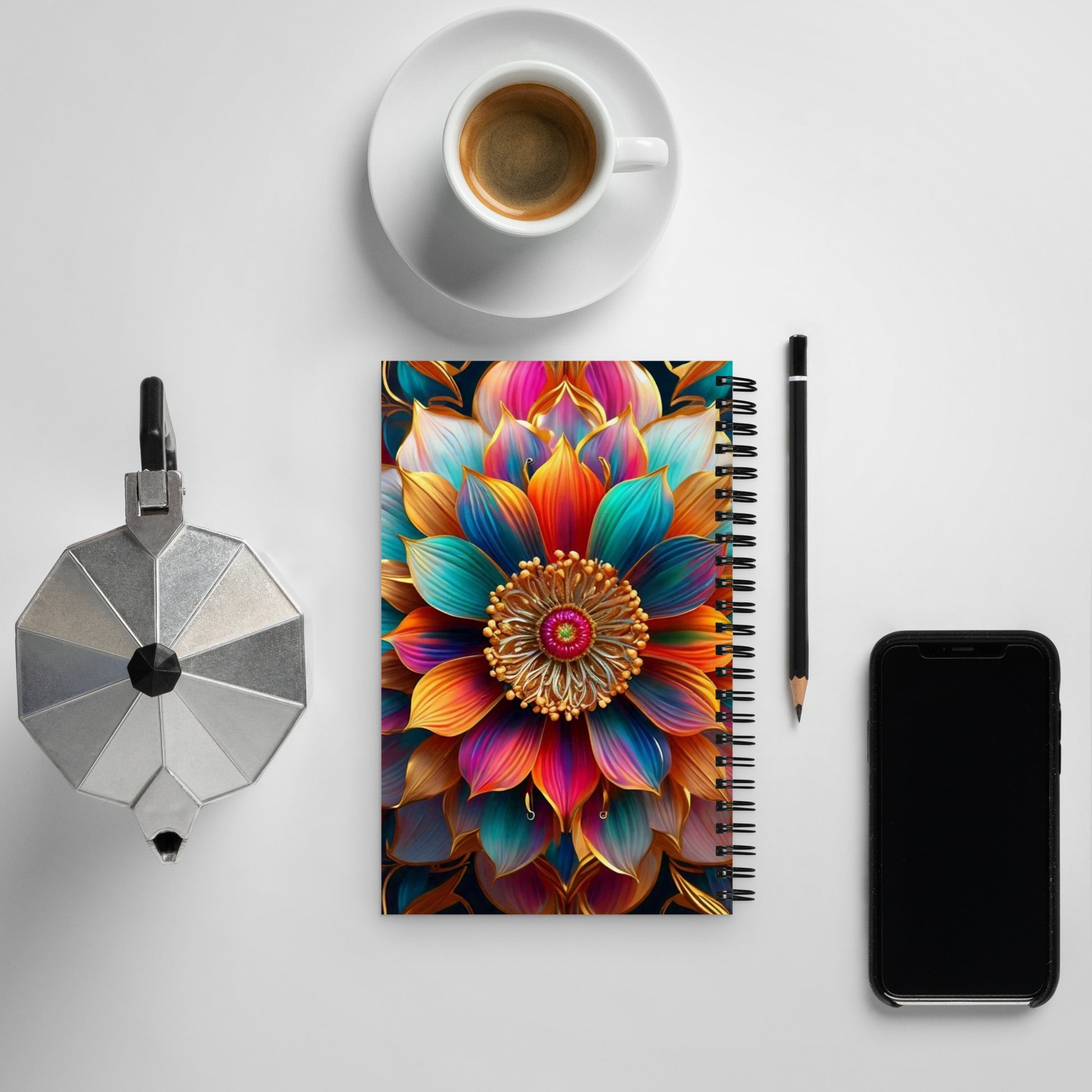 spiral-notebook-sunflowerpattern