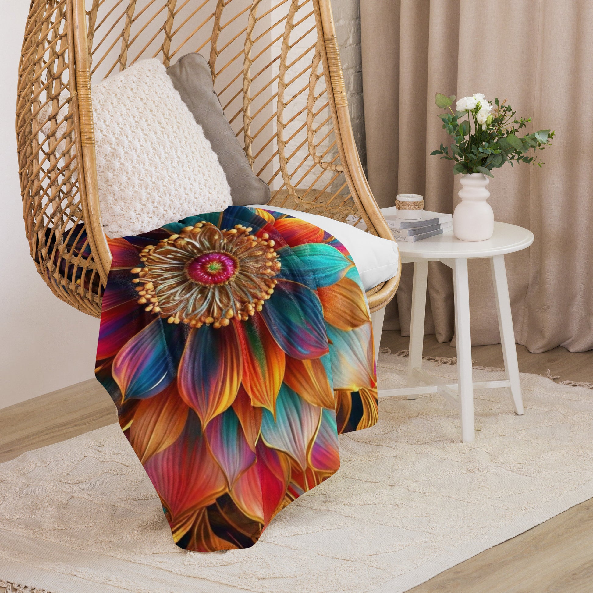 sunflower sherpa blanket